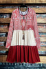 BURGUNDY & MULTI-COLOR DRESS