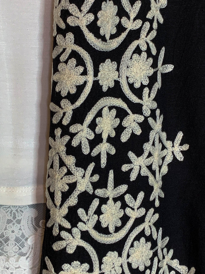 6-10 Size - Love In Bloom Embroidered Kimono in Black--------Sale