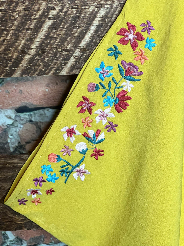 EMBROIDERED OVERSIZED PONCHO TUNIC IN GOLD MUSTARD-------SALE