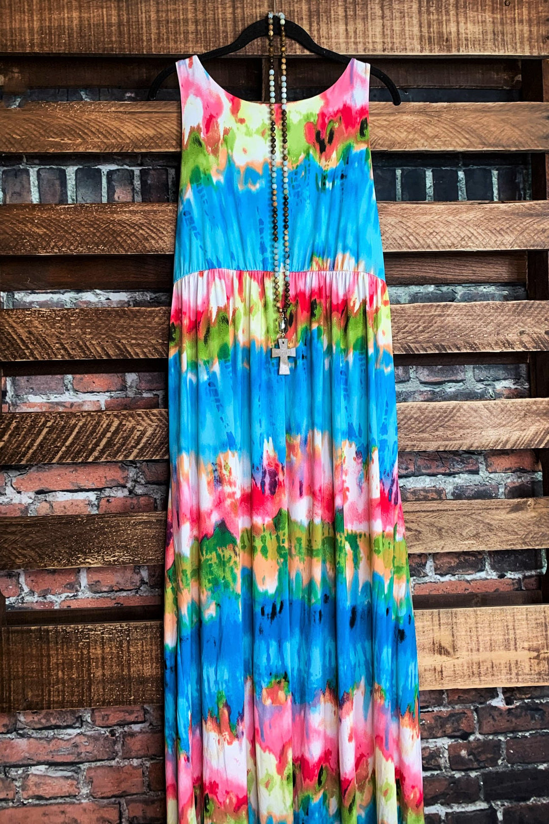 RAINBOW TIE DYE MAXI DRESS MULTI - COLOR--------SALE