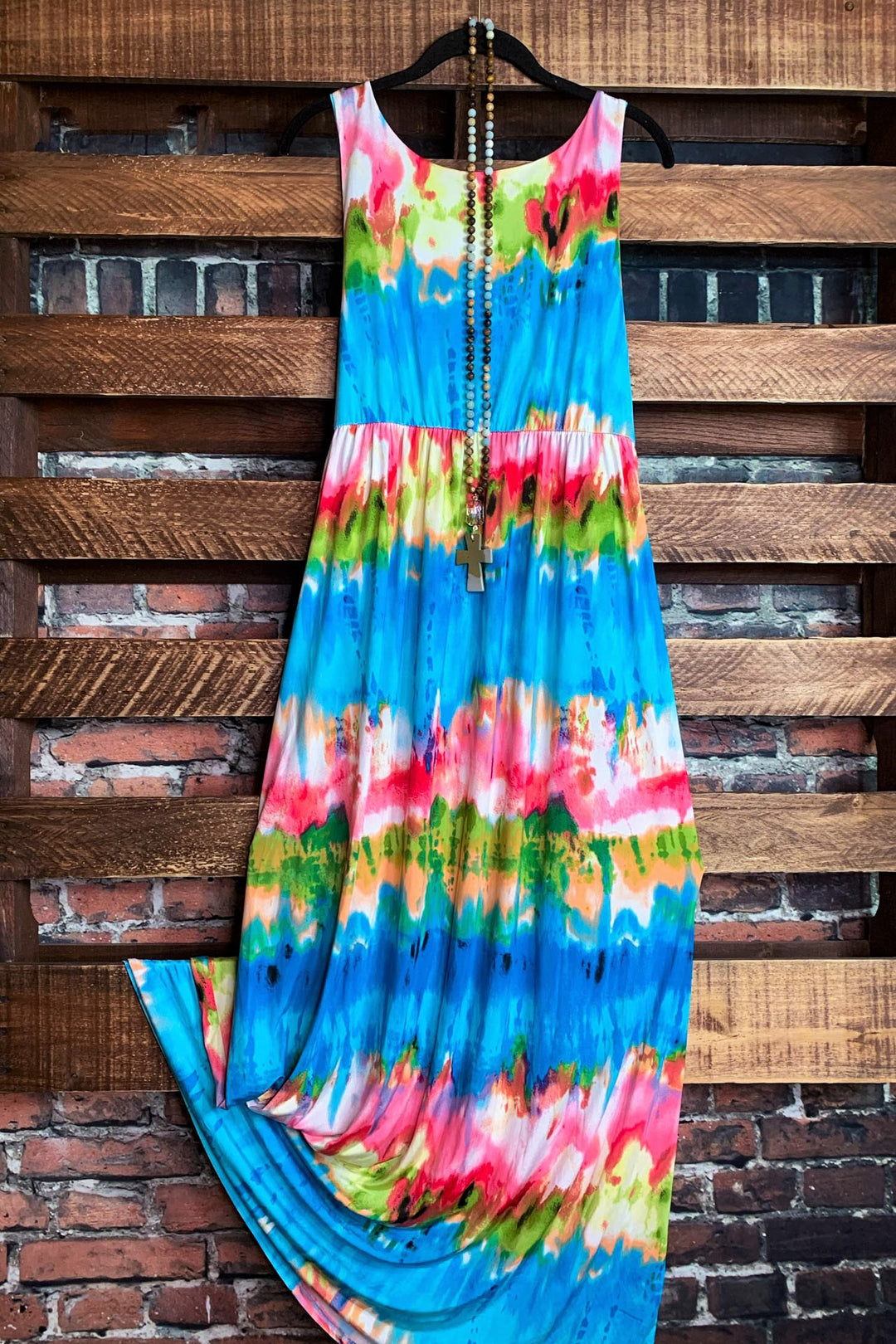 RAINBOW TIE DYE MAXI DRESS MULTI - COLOR--------SALE