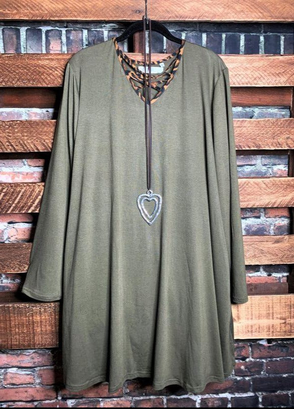 A PERFECT DAY STYLISH OLIVE TUNIC