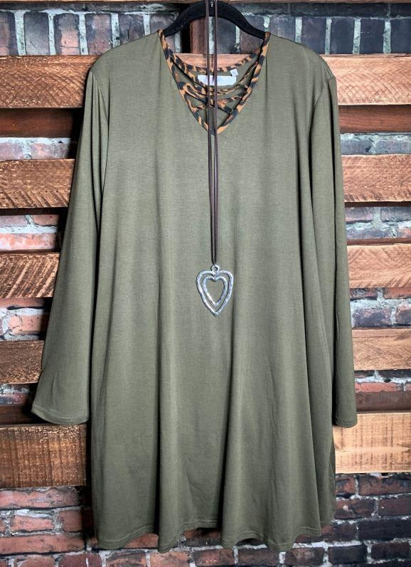 A PERFECT DAY STYLISH OLIVE TUNIC