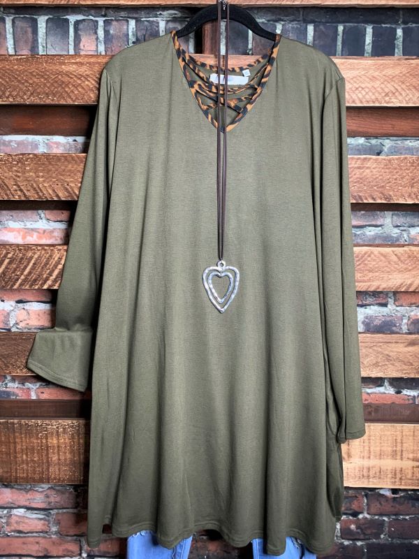 A PERFECT DAY STYLISH OLIVE TUNIC