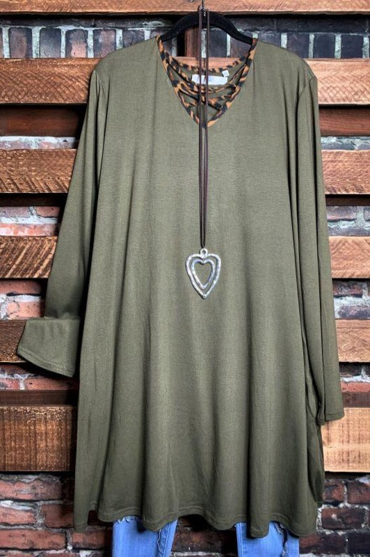 A PERFECT DAY STYLISH OLIVE TUNIC