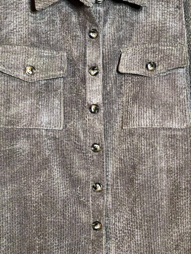 BEST CORDUROY VERSION COMFY BROWN OVERSIZED SHIRT----------SALE