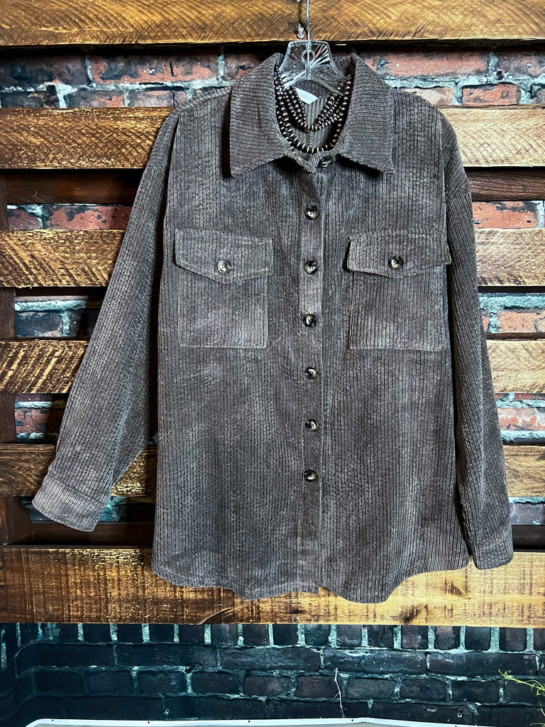 BEST CORDUROY VERSION COMFY BROWN OVERSIZED SHIRT----------SALE