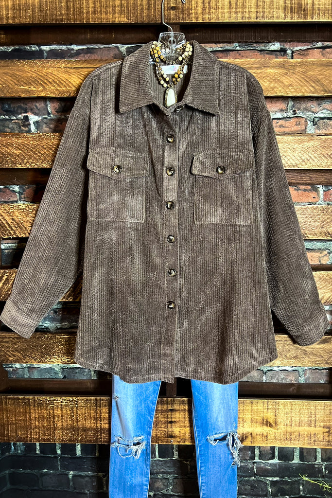 BEST CORDUROY VERSION COMFY BROWN OVERSIZED SHIRT----------SALE