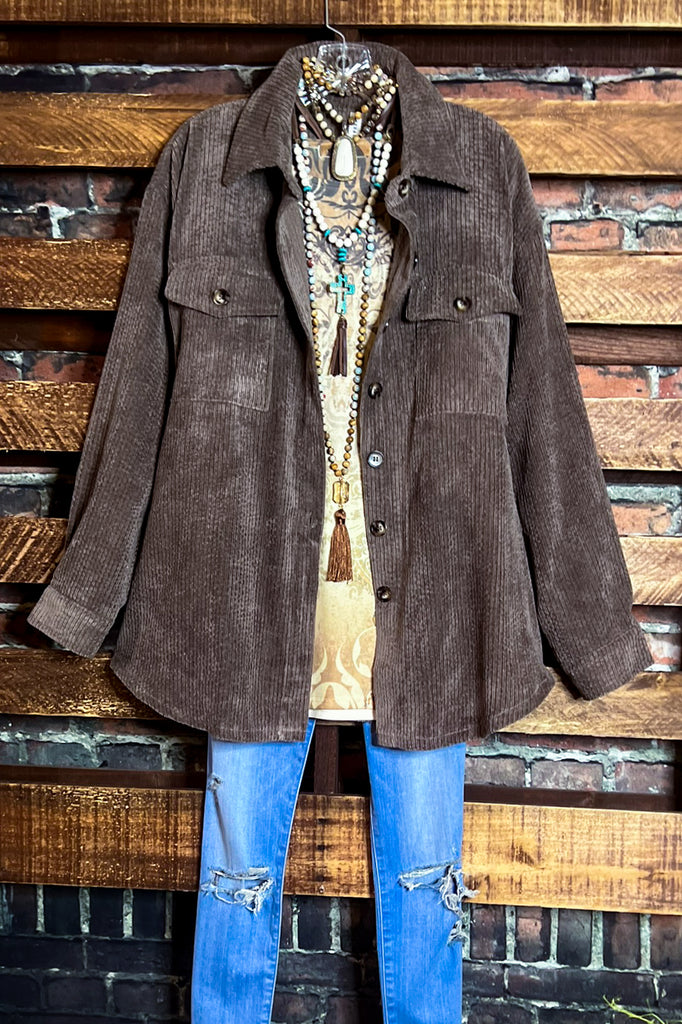 BEST CORDUROY VERSION COMFY BROWN OVERSIZED SHIRT----------SALE