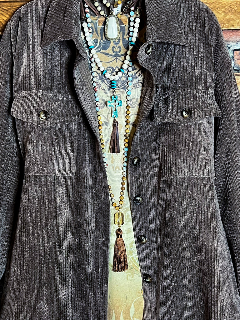 BEST CORDUROY VERSION COMFY BROWN OVERSIZED SHIRT----------SALE
