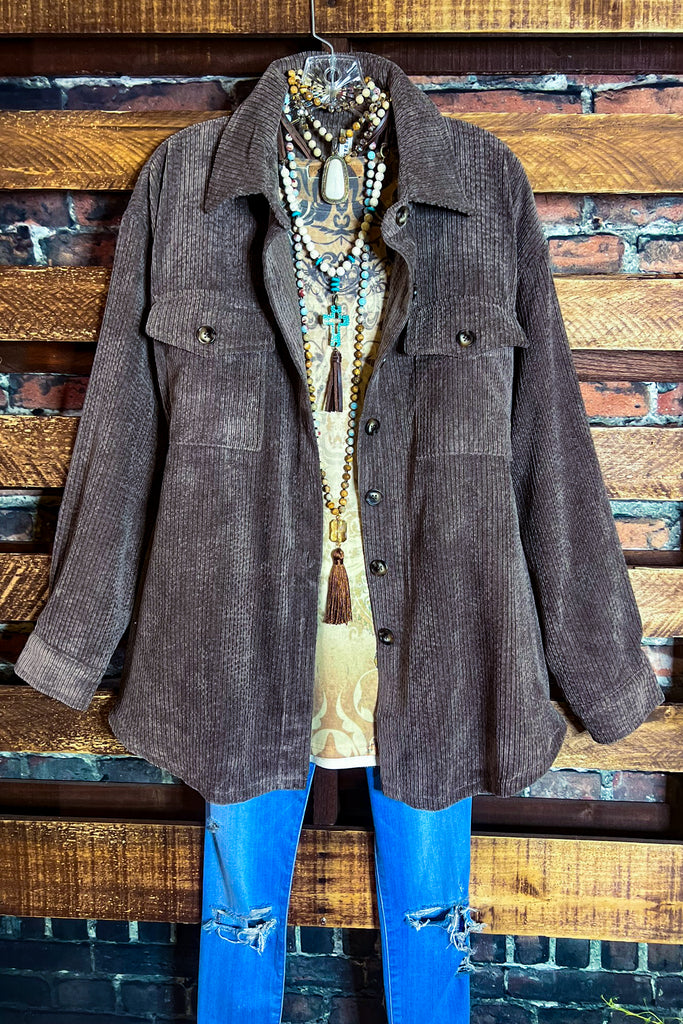 BEST CORDUROY VERSION COMFY BROWN OVERSIZED SHIRT----------SALE