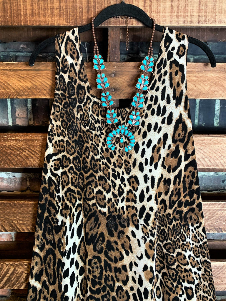 LEOPARD PRINT MAXI DRESS MULTI-COLOR  6 - 14