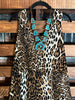 LEOPARD PRINT MAXI DRESS MULTI-COLOR  6 - 14