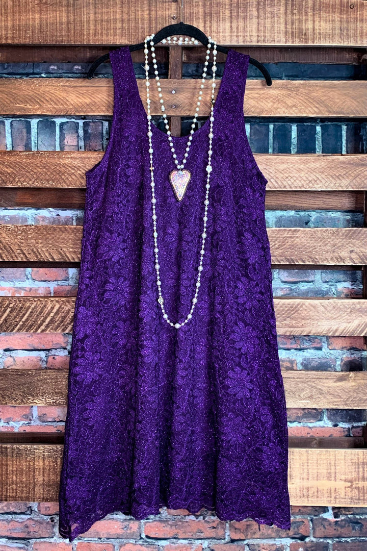 LOVELY DAY PURPLE LACE SPARKLE DRESS  6 - 14------------SALE