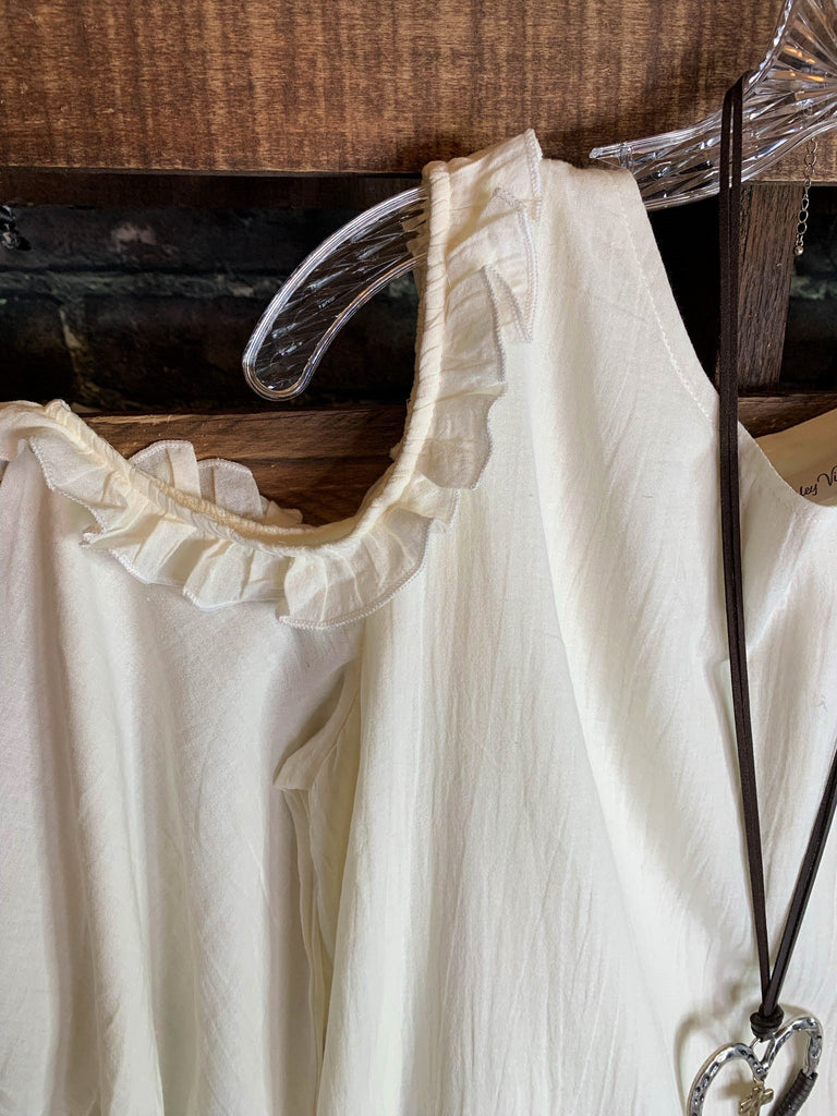 Cotton Off-Shoulder Top in Cream-------Sale