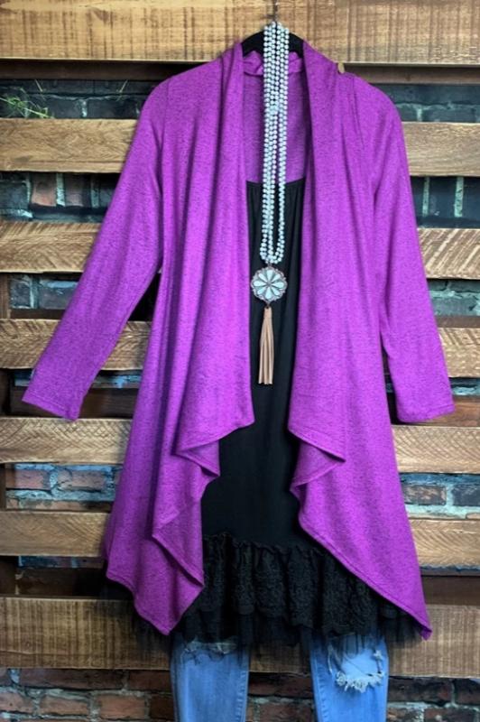 JUST LIKE THAT CARDIGAN SWEATER IN MAGENTA -----------SALE