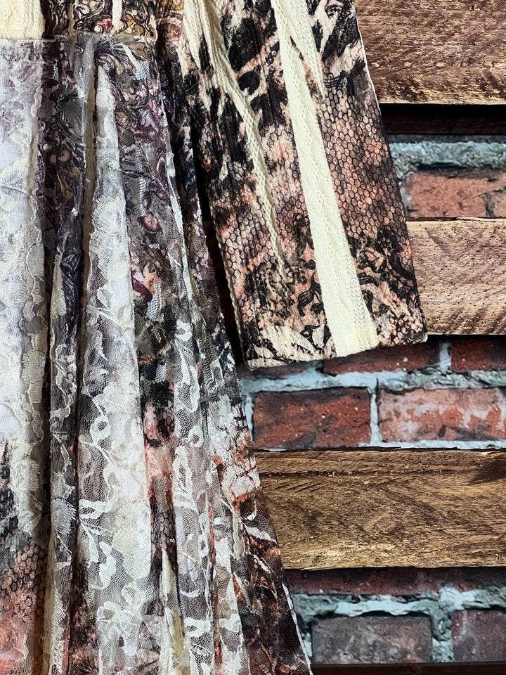 RUSTIC  VINTAGE INSPIRED JACKET CARDIGAN IN BEIGE, BROWN & RUST