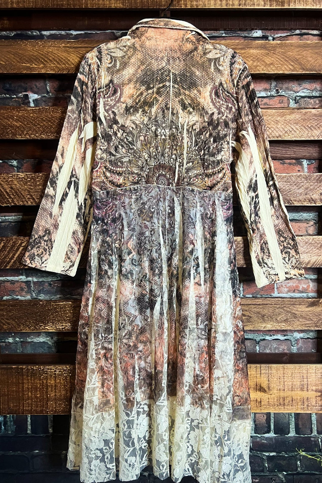 RUSTIC  VINTAGE INSPIRED JACKET CARDIGAN IN BEIGE, BROWN & RUST