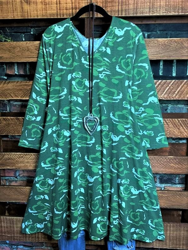 CAMOUFLAGE PRINT DRESS IN GREEN CAMO 6 -16---------sale