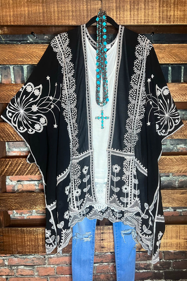 Precious Love Embroidered Oversized Duster Kimono
