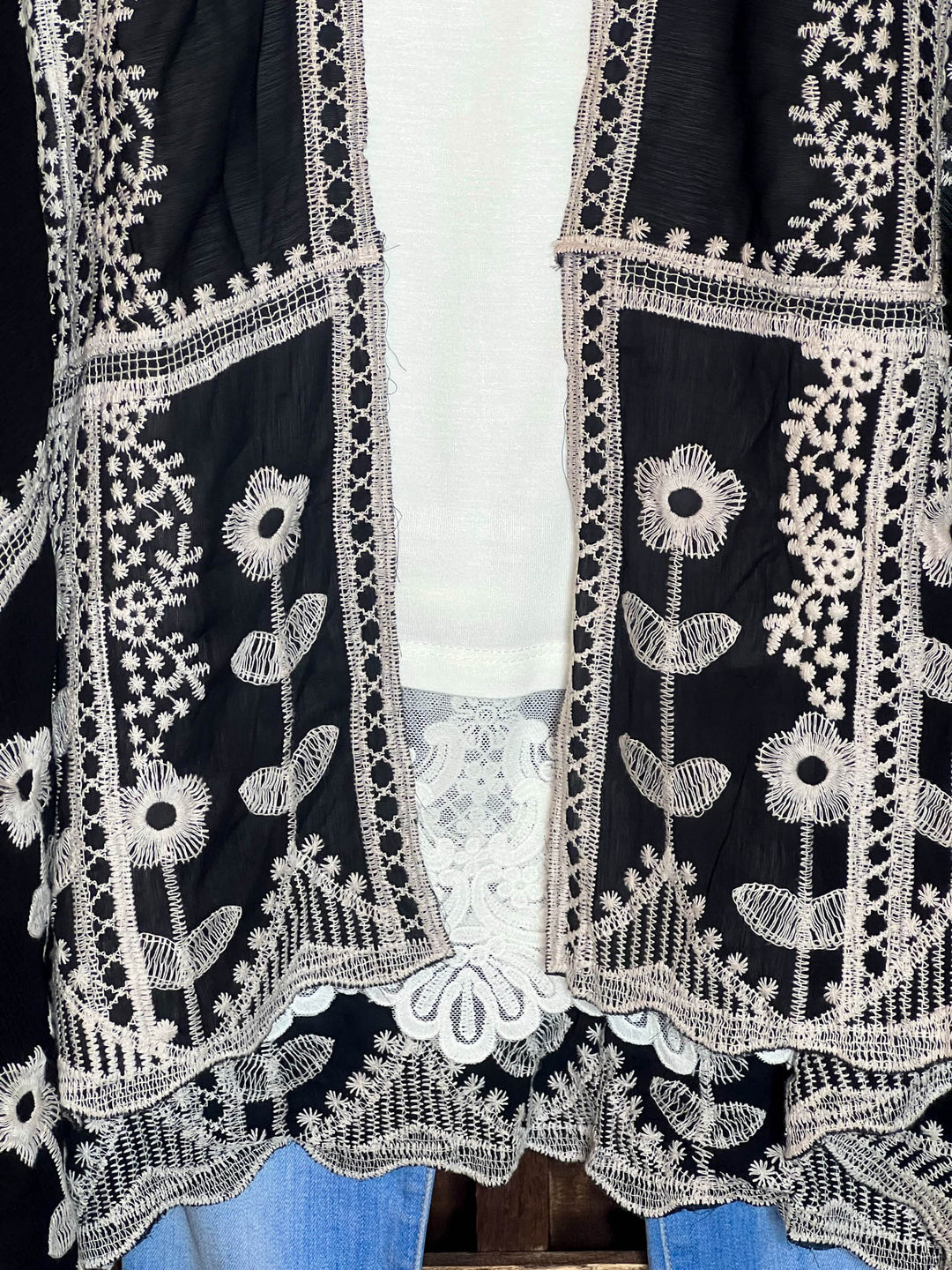 Precious Love Embroidered Oversized Duster Kimono