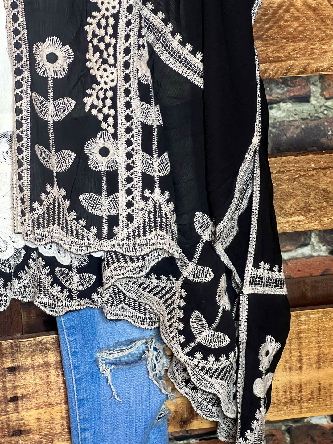 Precious Love Embroidered Oversized Duster Kimono