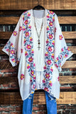IT'S LOVE AT FIRST SIGHT WHITE EMBROIDERED KIMONO