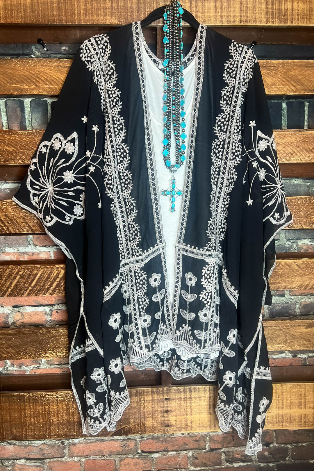 Precious Love Embroidered Oversized Duster Kimono
