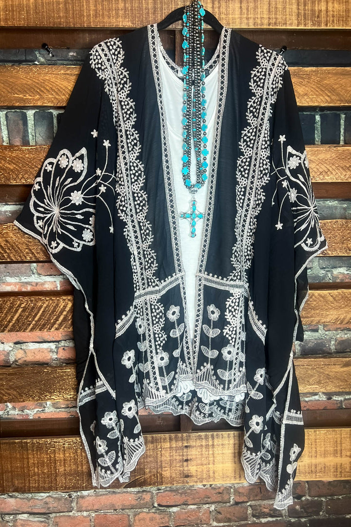 Precious Love Embroidered Oversized Duster Kimono