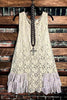 LACE DRESS IN TAUPE