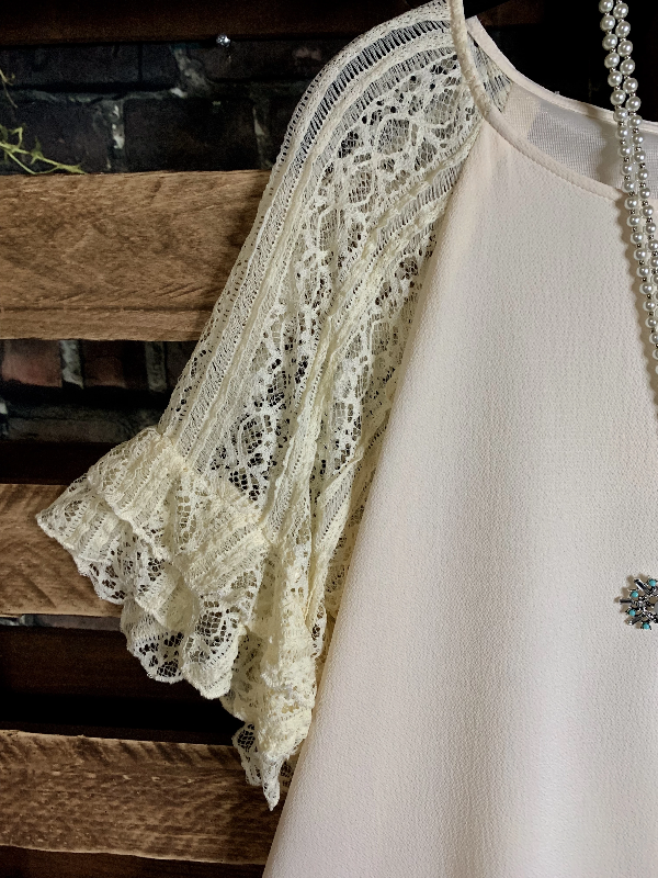 LOVED BY ME LACE DRESS IN BEIGE