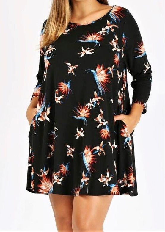 Getaway Dream Dress in Black Mix ----------Sale