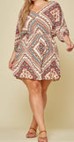 Incredible Beauty Woven Dress in Burgundy & Cream------------sale
