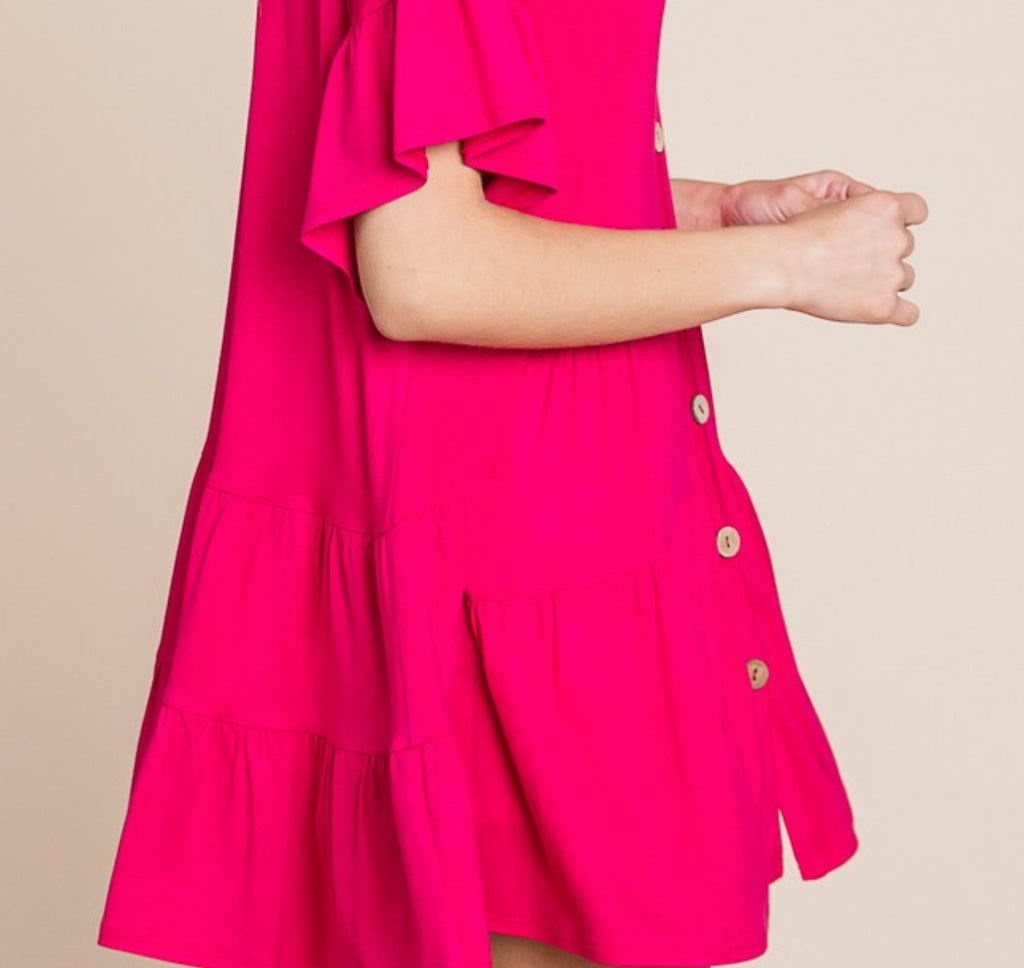 JUST RELAX COMFY OVERSIZED TUNIC IN HOT PINK