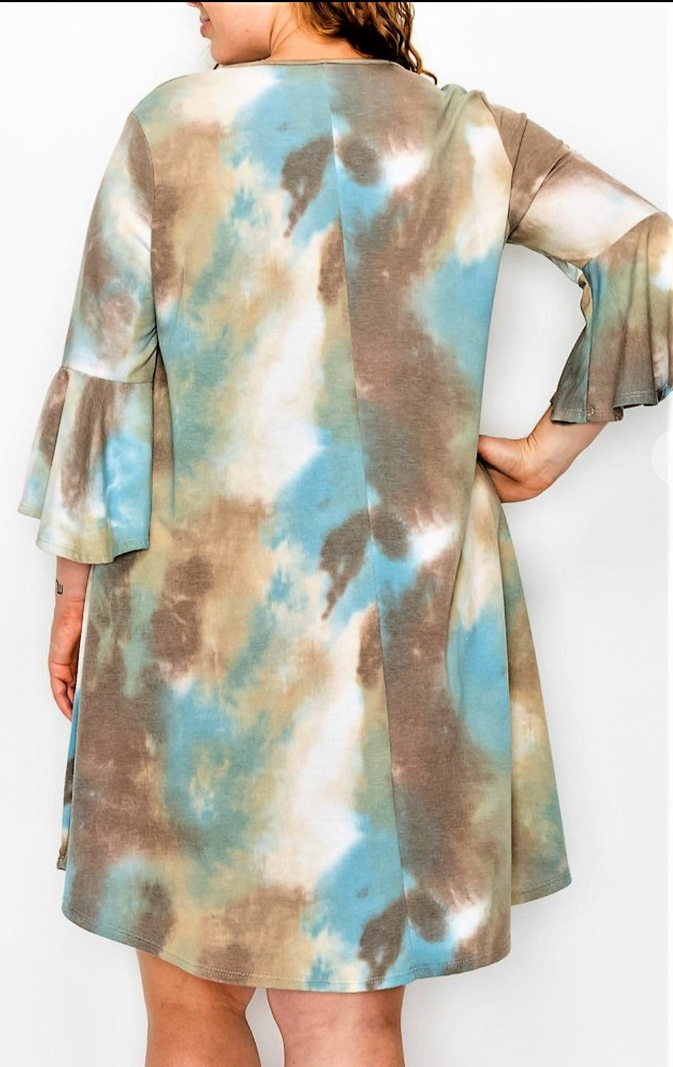 A Love So Sweet Tie Dye Dress In Olive & Multi-Color