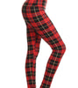 CLASSIC PLAID PRINT PLUS SIZE LEGGINGS RED & MULTI-COLOR