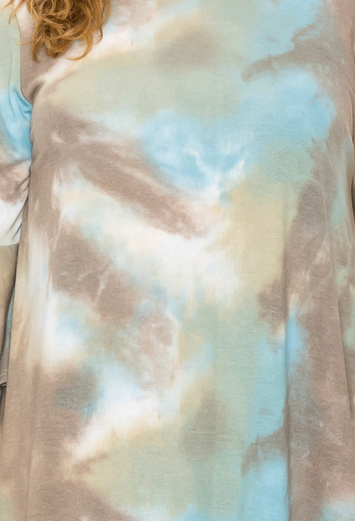 A Love So Sweet Tie Dye Dress In Olive & Multi-Color