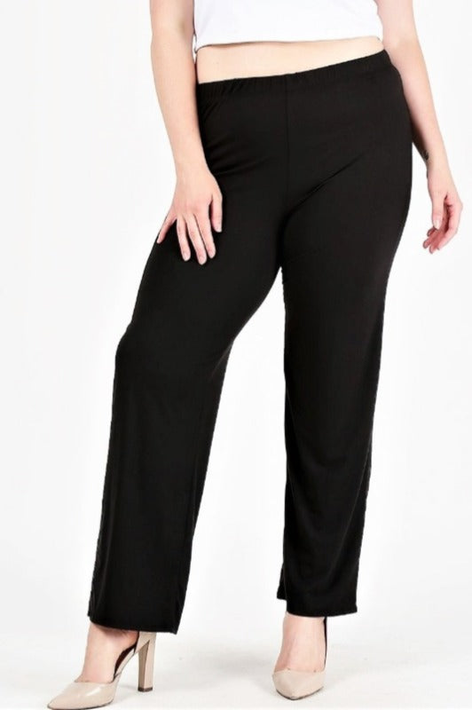 Plus Size Lounge High-Waist Lightweight Pants in Black