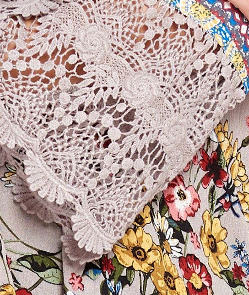 FLORAL &  LACE JADE TUNIC PLUS SIZE---------SALE