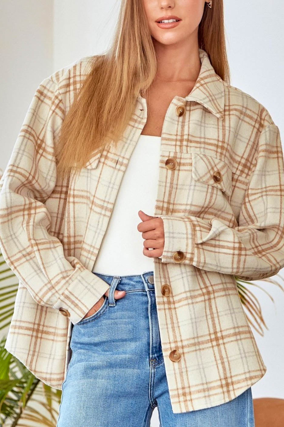 CLASSIC TIMELESS PLAID JACKET IN BEIGE