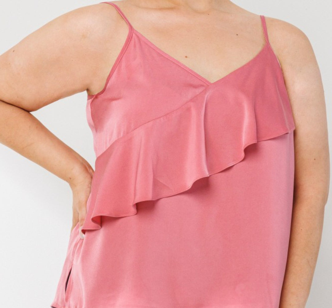 18-24 SIZE - MY SWEET LOVE STYLISH SATIN TOP IN PINK--------SALE