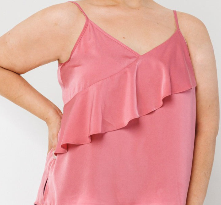 18-24 SIZE - MY SWEET LOVE STYLISH SATIN TOP IN PINK--------SALE