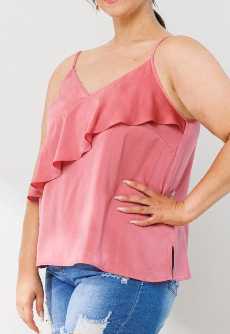 18-24 SIZE - MY SWEET LOVE STYLISH SATIN TOP IN PINK--------SALE
