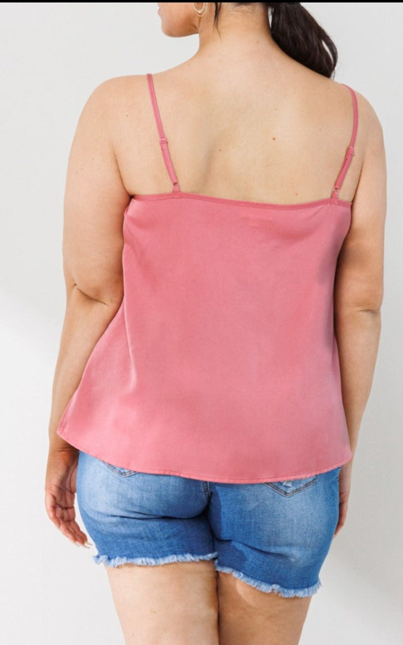 18-24 SIZE - MY SWEET LOVE STYLISH SATIN TOP IN PINK--------SALE