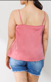 MY SWEET LOVE STYLISH SATIN TOP IN PINK