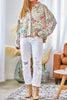 PRETTY CORDUROY FLORAL JACKET IN IVORY & MULTI-COLOR------SALE