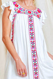 GRACEFUL DARLING EMBROIDERED FLORAL DRESS IN IVORY