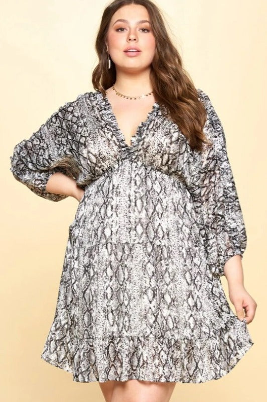 Dress Animal Print in Gray Mix------------SALE