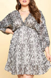 Magic Moments Fabulous Dress Animal Print in Gray Mix------------SALE