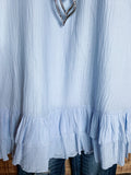 Cotton Off-Shoulder Top in Dusty Blue-------------Sale
